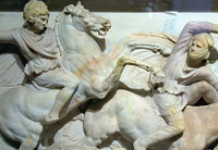 Partial relief of Alexander on a horse