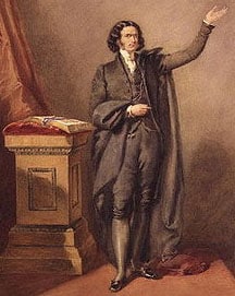 Edward Irving standing before a pulpit