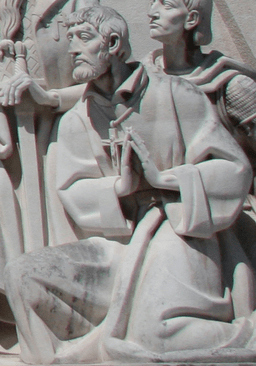 St. Francis Xavier depicted at the Padrão dos Descobrimentos. A monument celebrating the Portuguese age of exploration. 