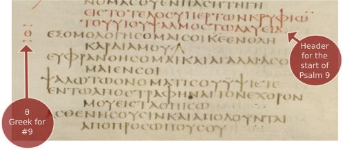 Psalm 9 Codex Sinaiticus